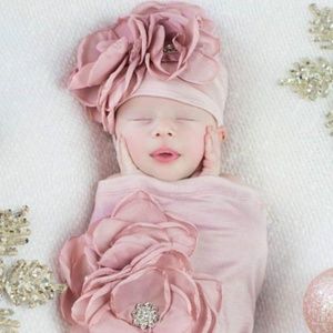 Glam Newborn Baby Girl Pink Rose Floral Baby Sack